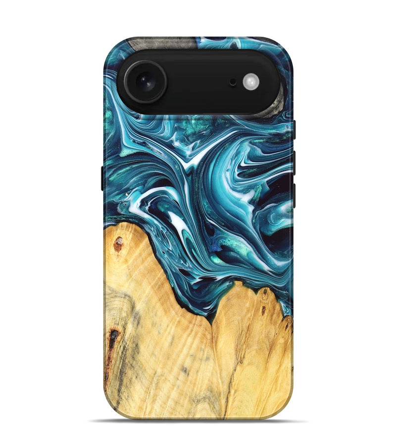 iPhone 17 Air Wood Live Edge Phone Case - Shante (Blue, 832227)