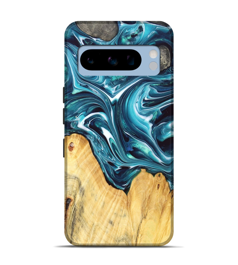Pixel 8 Pro Wood Live Edge Phone Case - Shante (Blue, 832227)