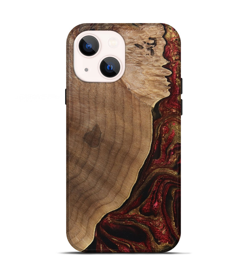 iPhone 13 Wood Live Edge Phone Case - Clay (Red, 832229)