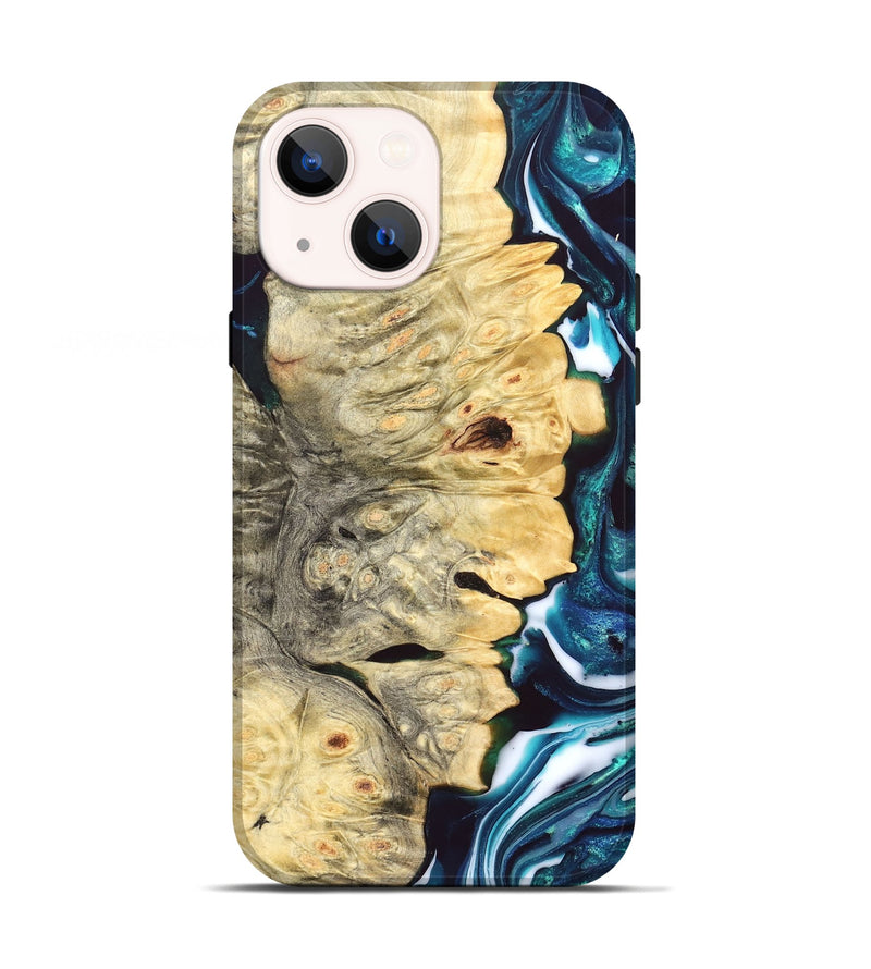 iPhone 13 Wood Live Edge Phone Case - Milo (Blue, 832231)