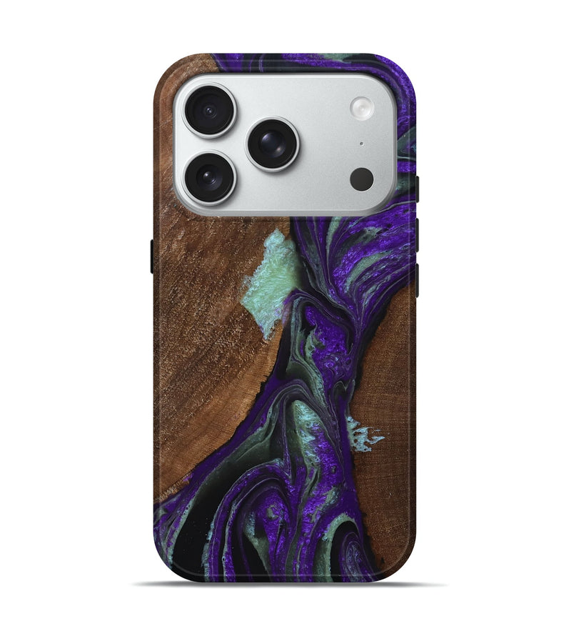 iPhone 18 Pro Wood Live Edge Phone Case - Arvilla (Purple, 832235)