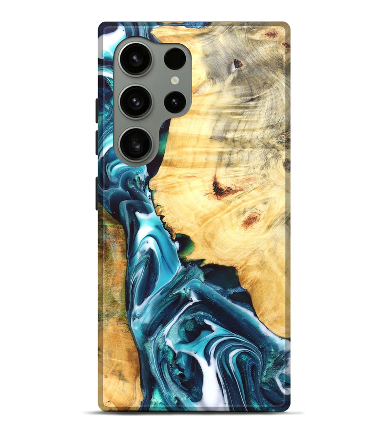 Galaxy S24 Ultra Wood Live Edge Phone Case - Jacque (Blue, 832236)