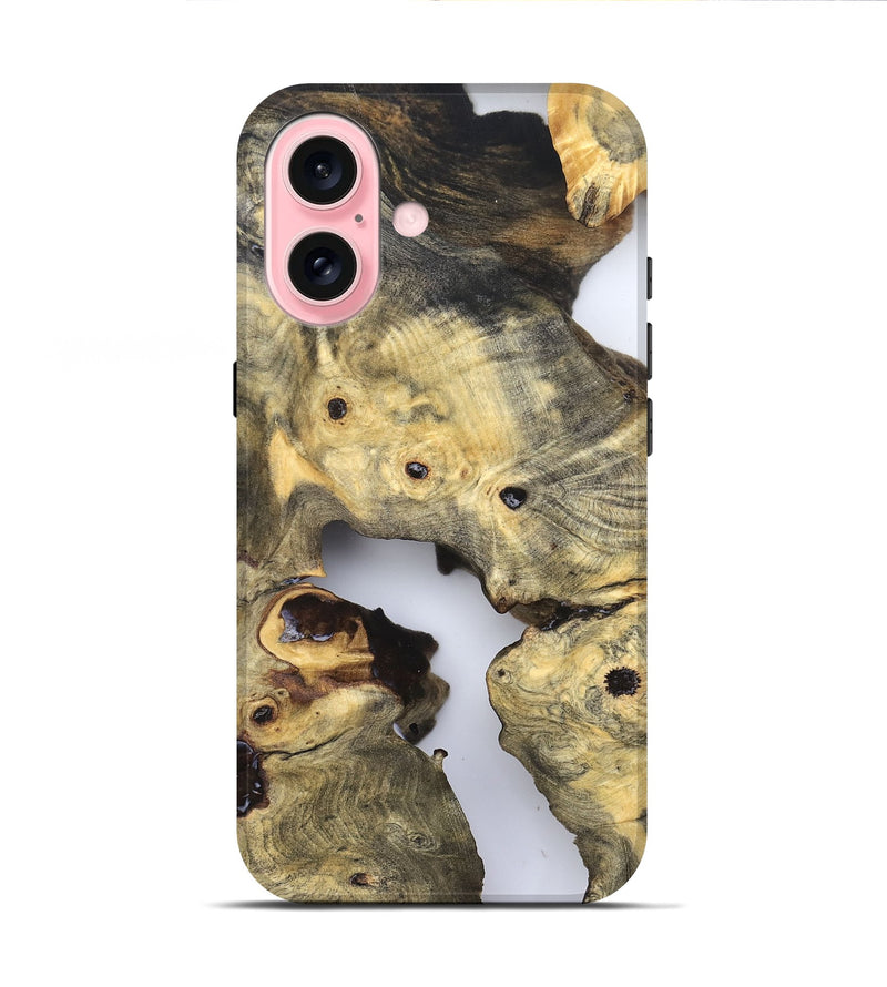 iPhone 16 Wood Live Edge Phone Case - Sanford (Clear, 832238)