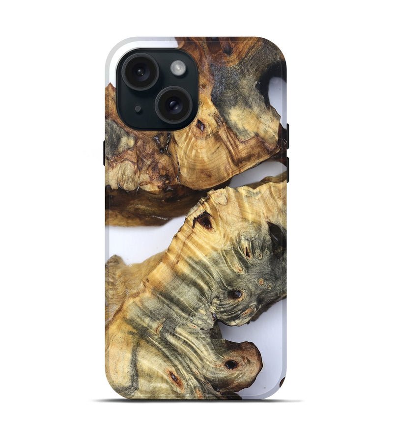 iPhone 15 Wood Live Edge Phone Case - Casen (Clear, 832242)