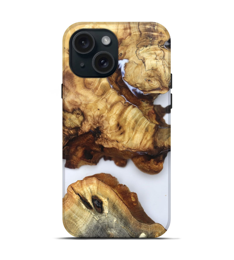 iPhone 15 Wood Live Edge Phone Case - Noemi (Clear, 832246)