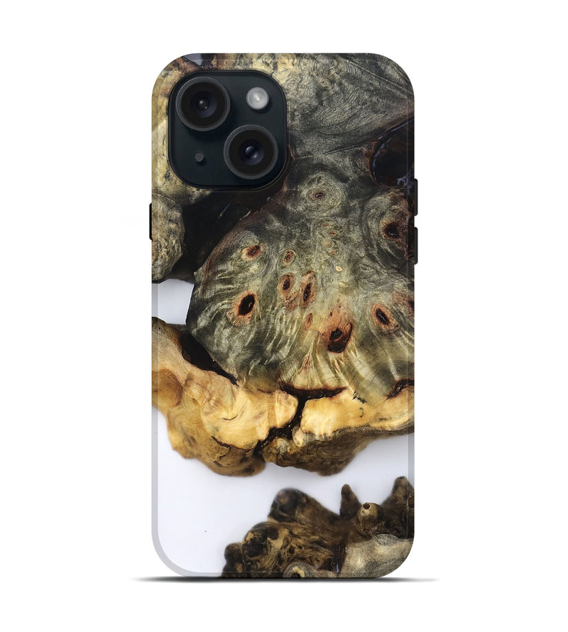 iPhone 15 Wood Live Edge Phone Case - Garrick (Clear, 832250)