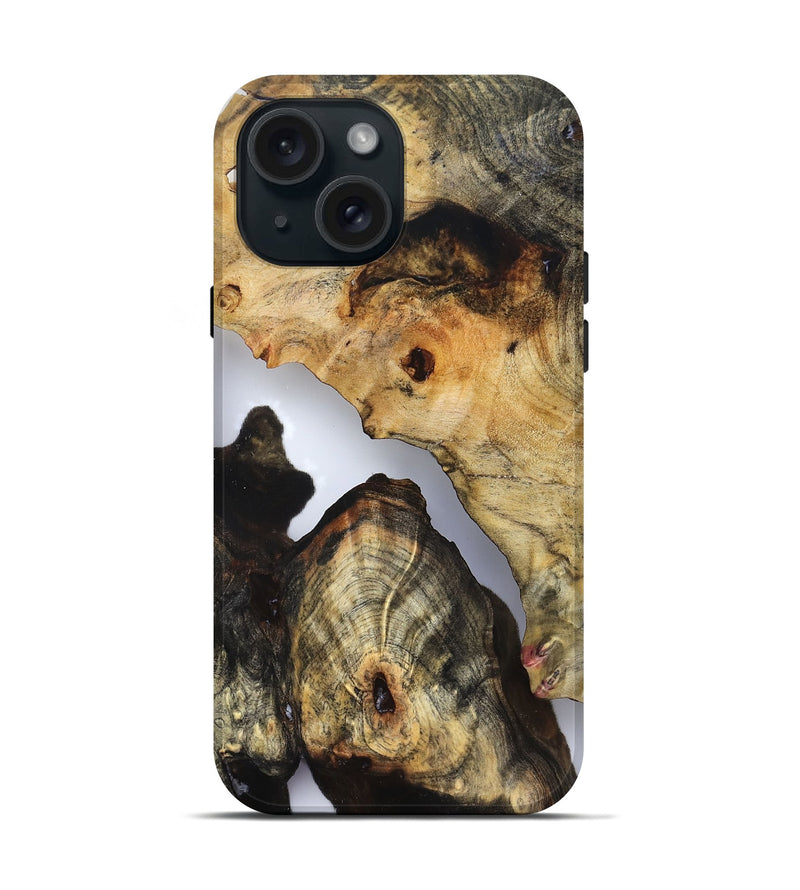 iPhone 15 Wood Live Edge Phone Case - Nia (Clear, 832251)