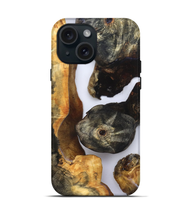 iPhone 15 Wood Live Edge Phone Case - Ivan (Clear, 832252)