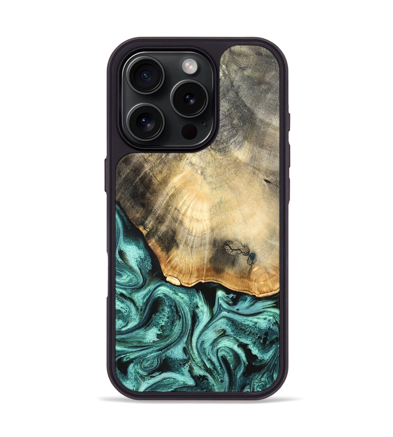 iPhone 16 Pro Wood Phone Case - Ethyl (Green, 832319)