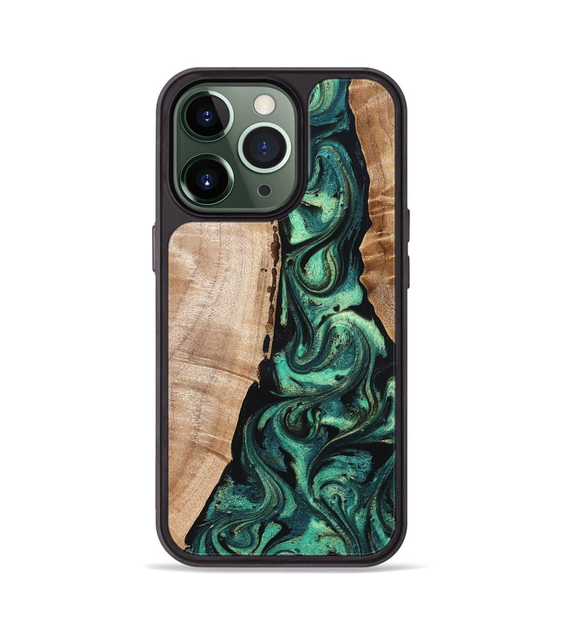 iPhone 13 Pro Wood Phone Case - Areli (Green, 832320)