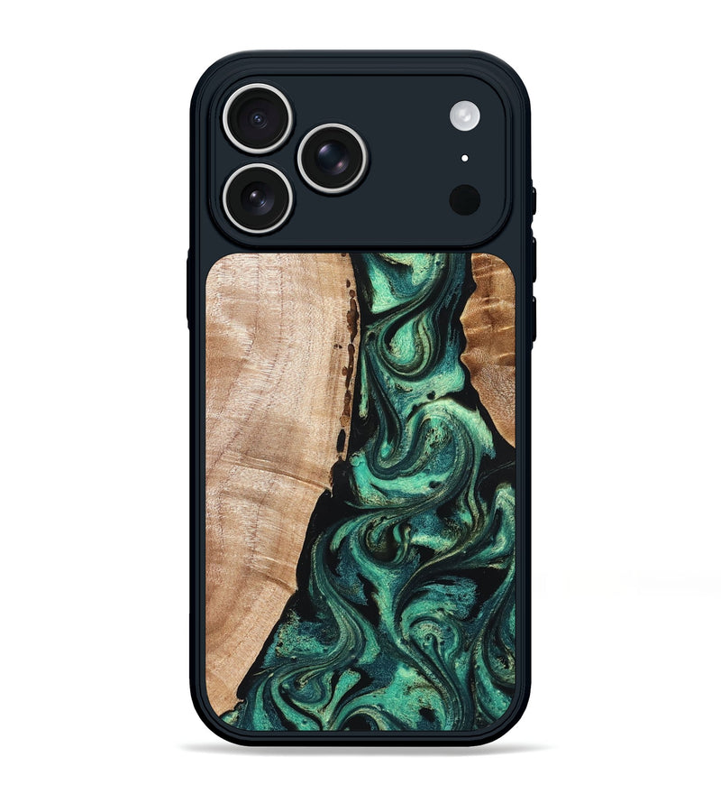 iPhone 17 Pro Max Wood Phone Case - Areli (Green, 832320)