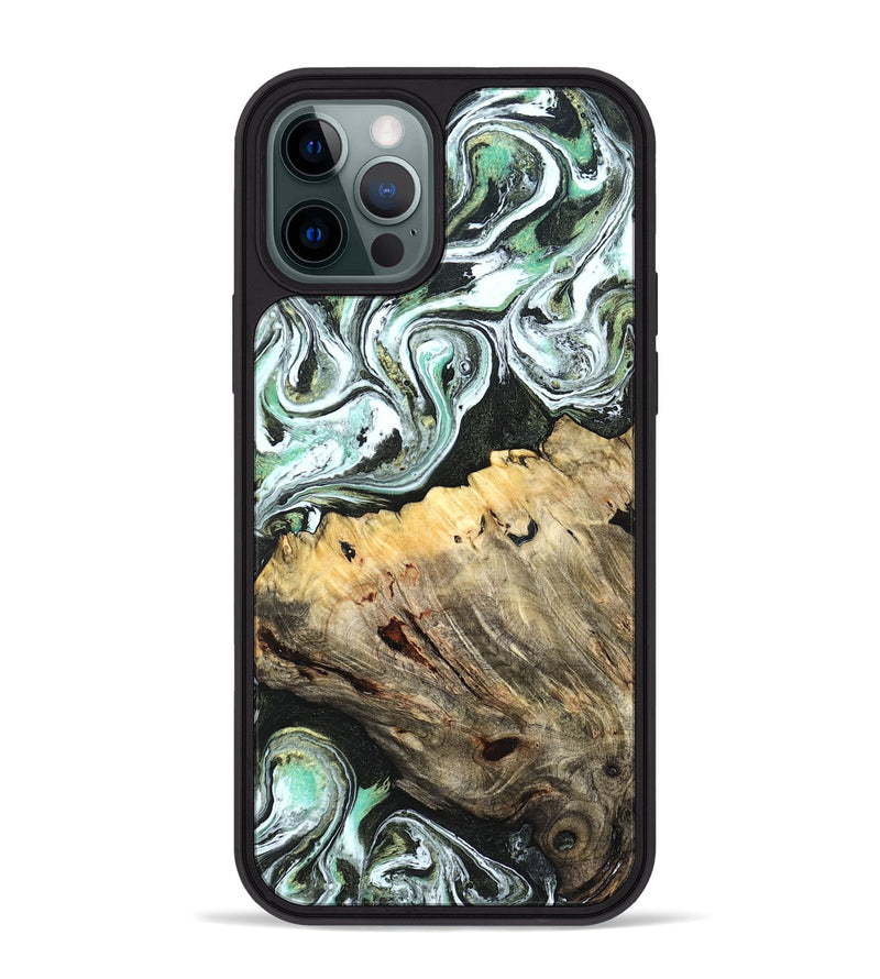 iPhone 12 Pro Max Wood Phone Case - Meghann (Green, 832322)