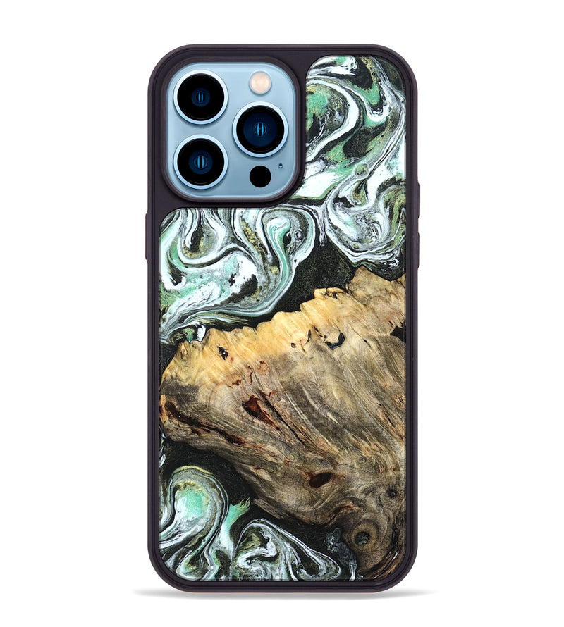 iPhone 14 Pro Max Wood Phone Case - Meghann (Green, 832322)