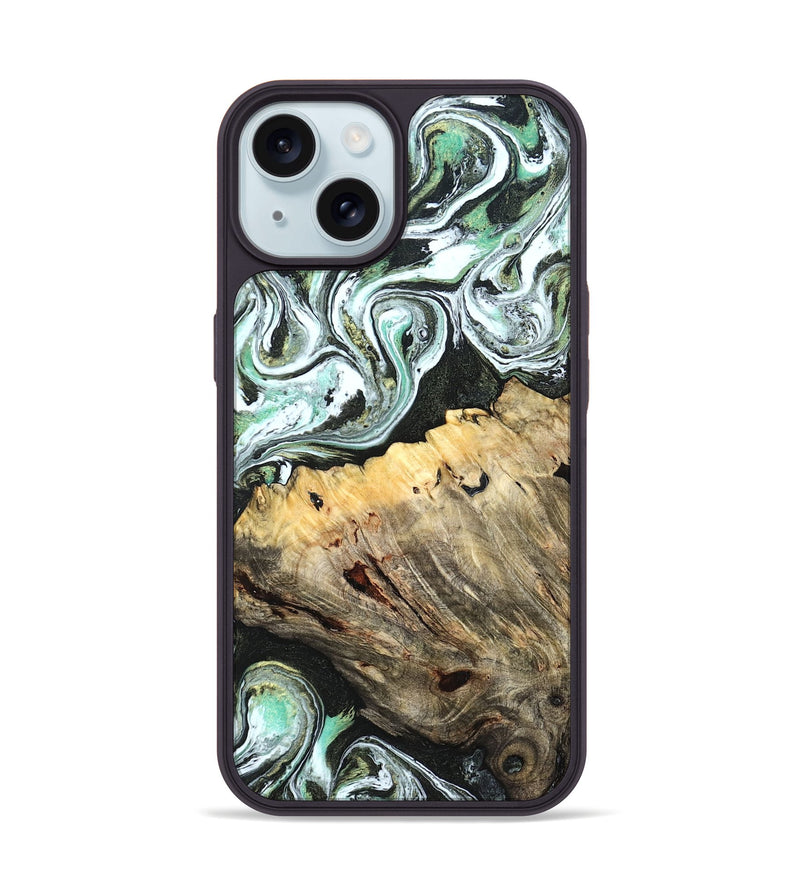 iPhone 15 Wood Phone Case - Meghann (Green, 832322)
