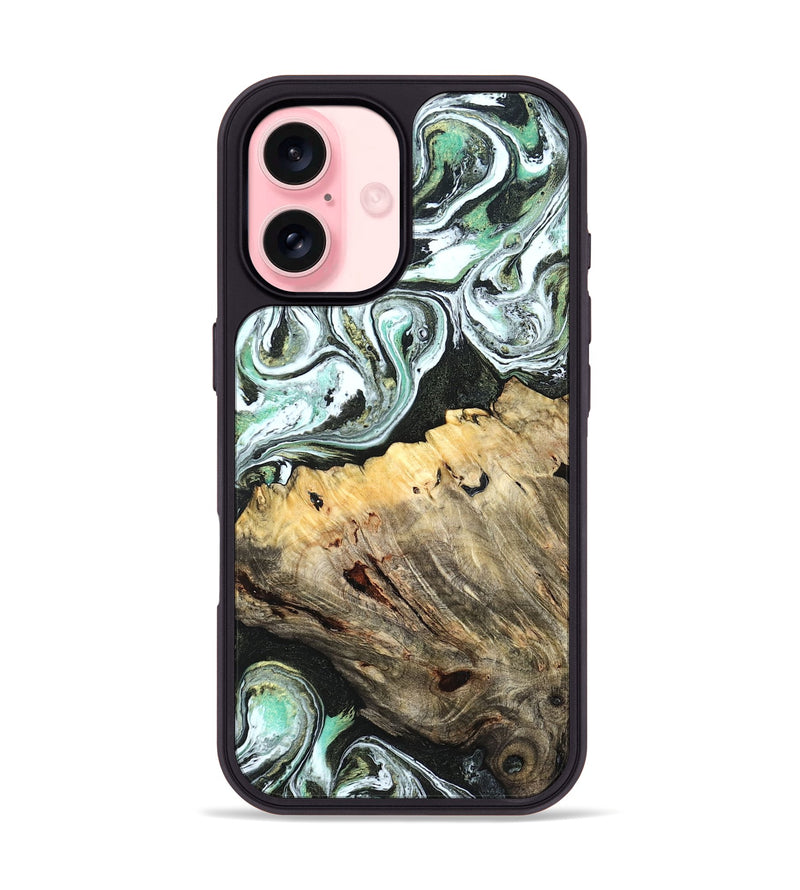 iPhone 16 Wood Phone Case - Meghann (Green, 832322)