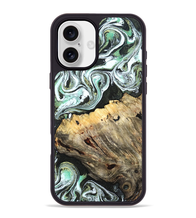 iPhone 16 Plus Wood Phone Case - Meghann (Green, 832322)
