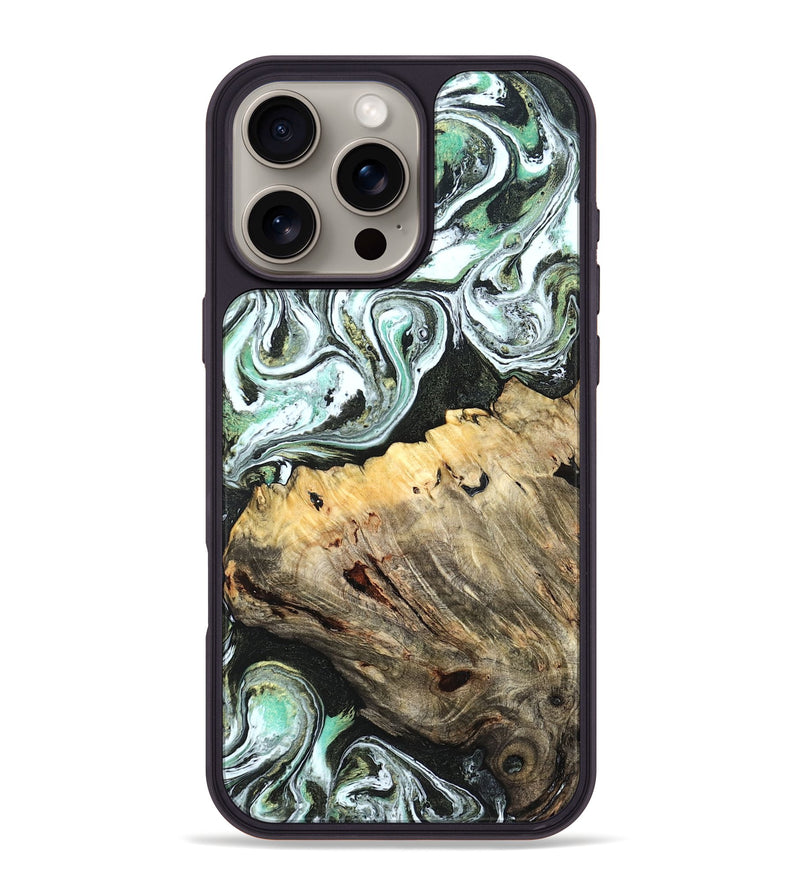 iPhone 16 Pro Max Wood Phone Case - Meghann (Green, 832322)