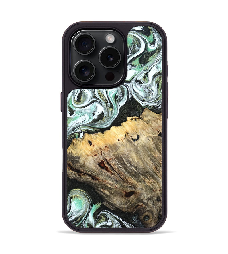 iPhone 16 Pro Wood Phone Case - Meghann (Green, 832322)