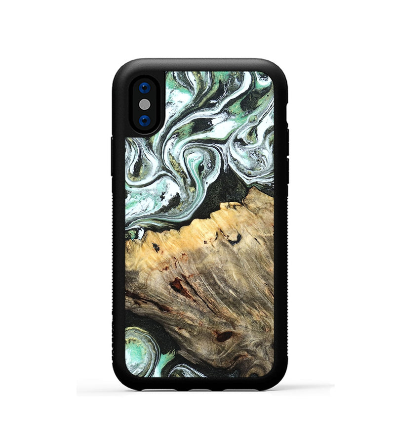 iPhone Xs Wood Phone Case - Meghann (Green, 832322)