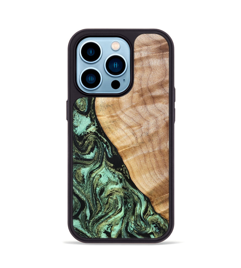 iPhone 14 Pro Wood Phone Case - Jemma (Green, 832323)