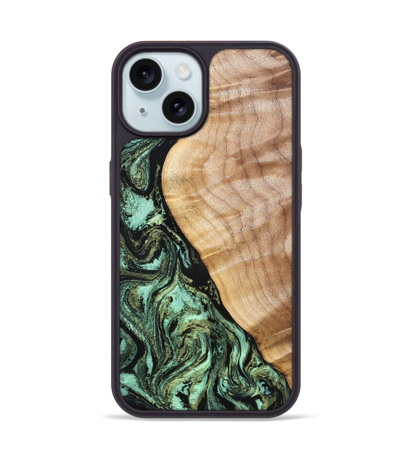 iPhone 15 Wood Phone Case - Jemma (Green, 832323)