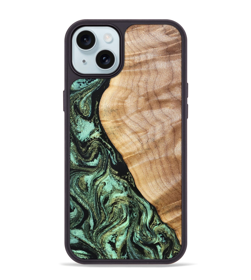 iPhone 15 Plus Wood Phone Case - Jemma (Green, 832323)