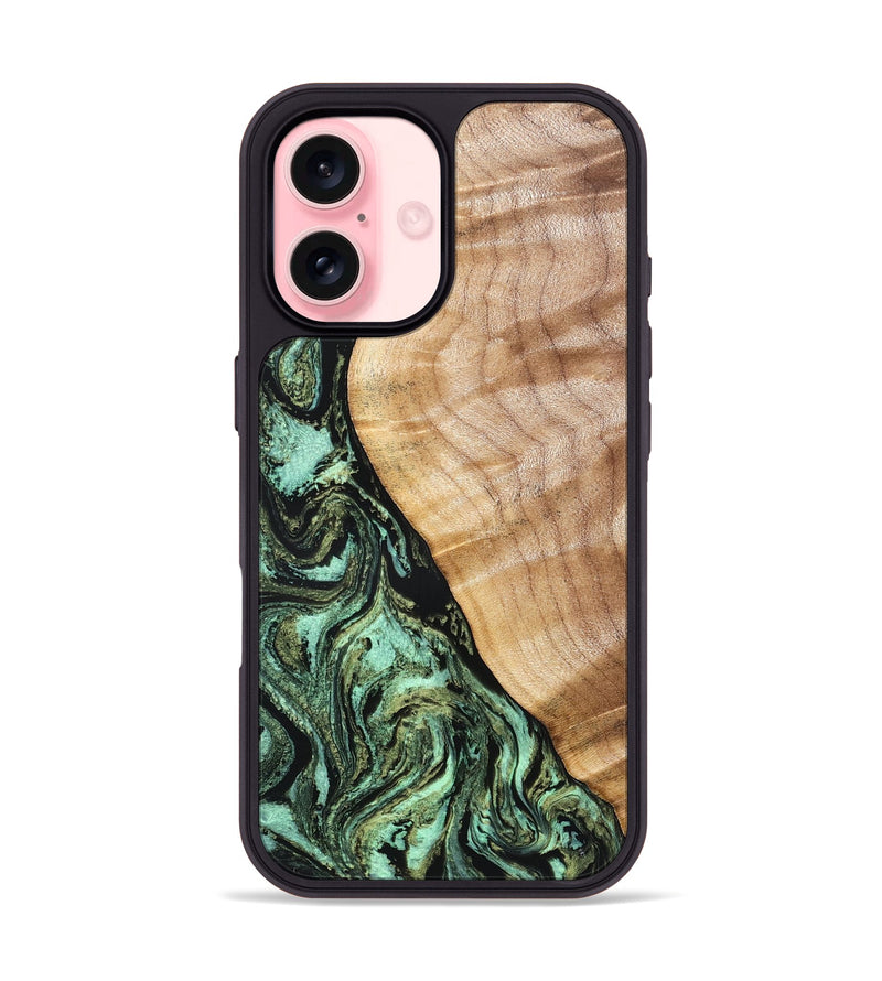 iPhone 16 Wood Phone Case - Jemma (Green, 832323)