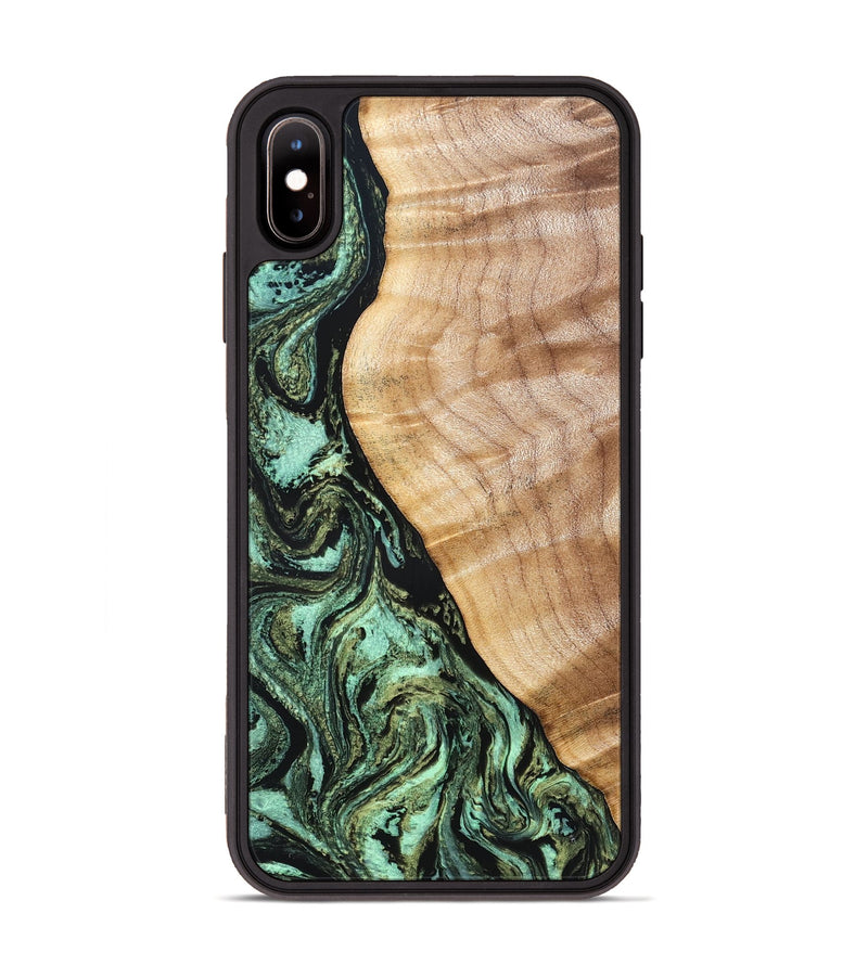 iPhone Xs Max Wood Phone Case - Jemma (Green, 832323)