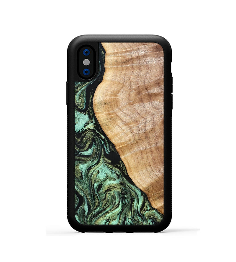 iPhone Xs Wood Phone Case - Jemma (Green, 832323)
