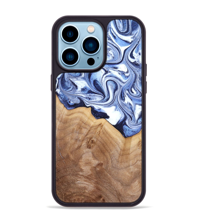 iPhone 14 Pro Max Wood Phone Case - Elwood (Blue, 832324)