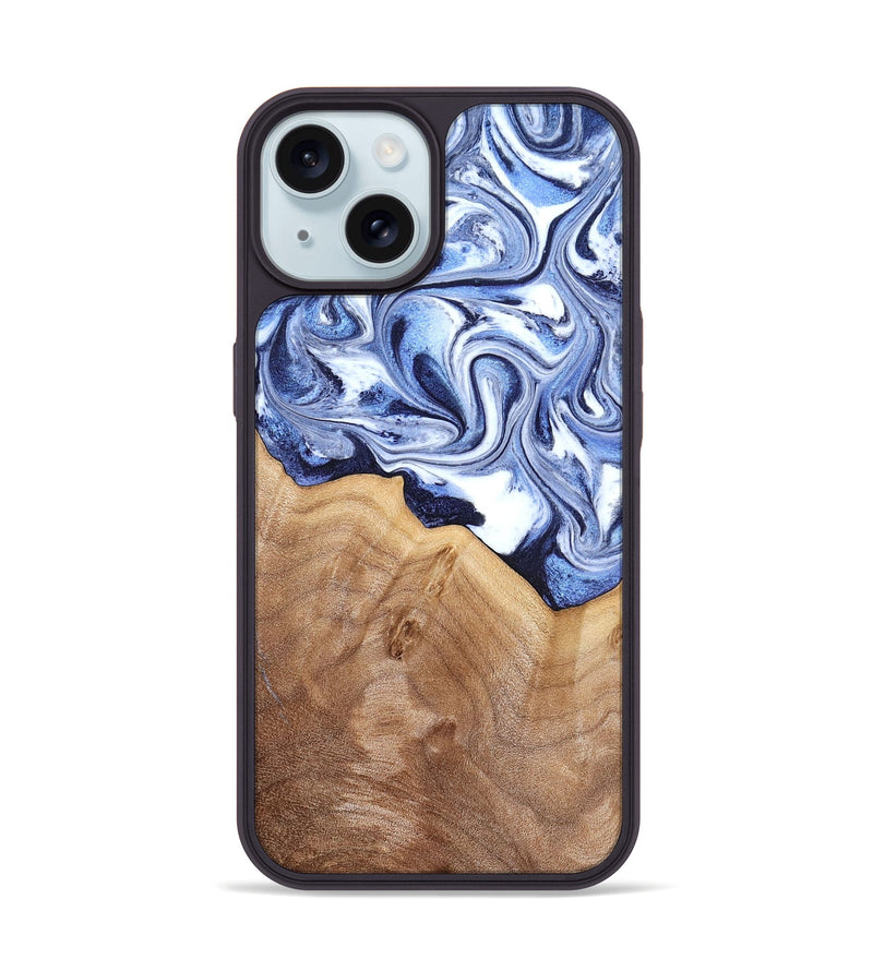 iPhone 15 Wood Phone Case - Elwood (Blue, 832324)