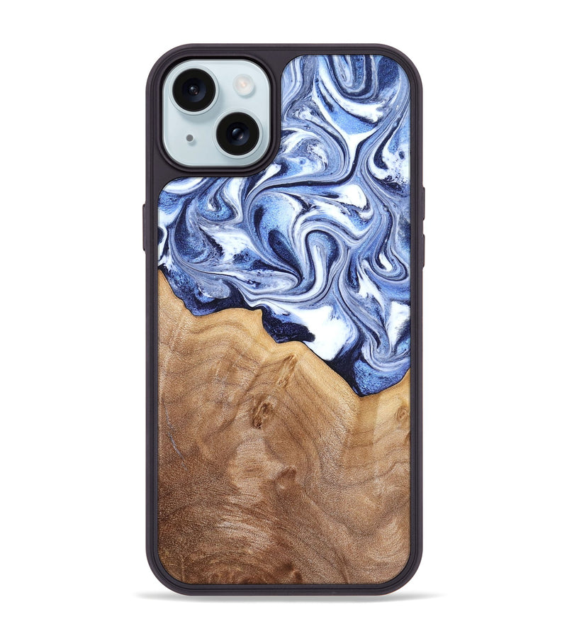 iPhone 15 Plus Wood Phone Case - Elwood (Blue, 832324)