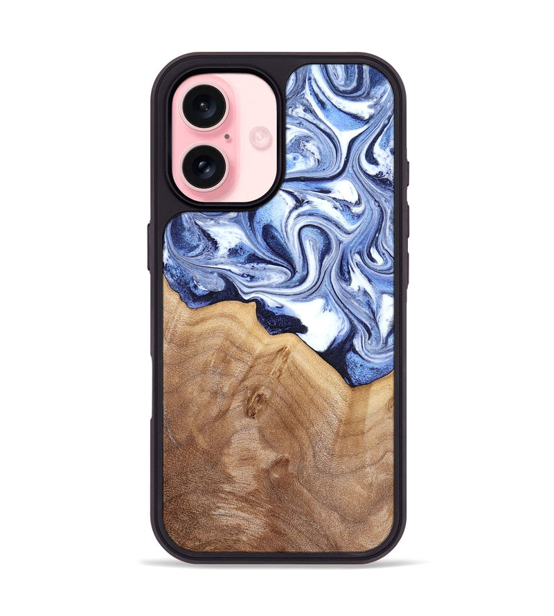 iPhone 16 Wood Phone Case - Elwood (Blue, 832324)