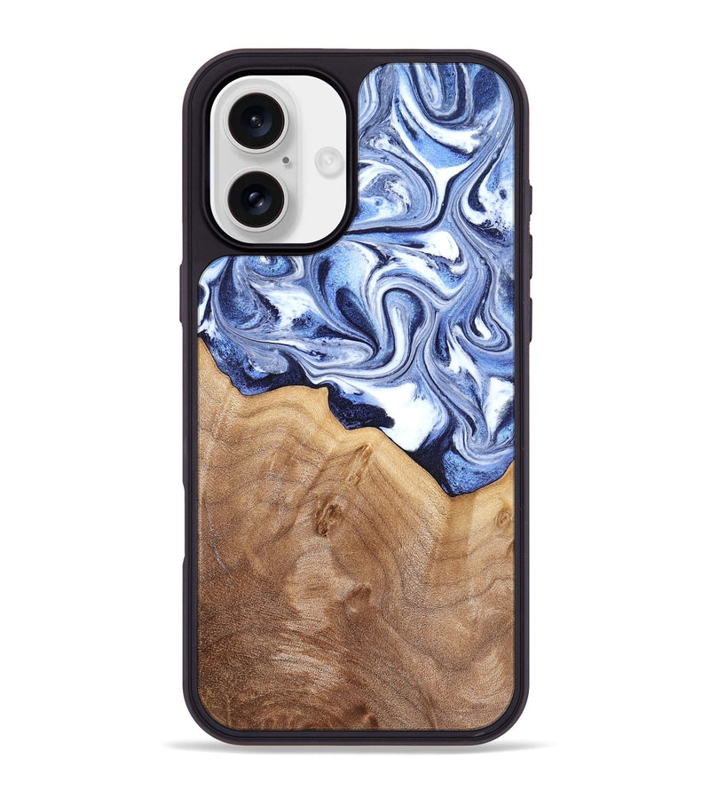 iPhone 16 Plus Wood Phone Case - Elwood (Blue, 832324)