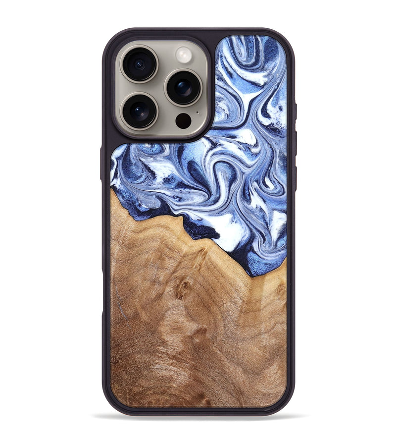 iPhone 16 Pro Max Wood Phone Case - Elwood (Blue, 832324)
