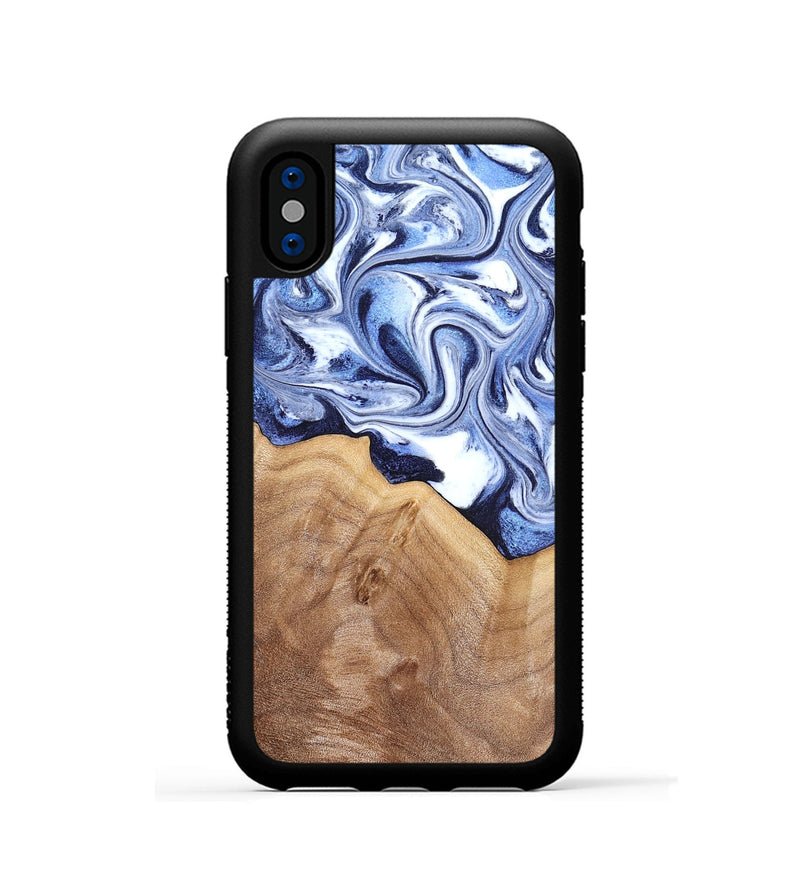 iPhone Xs Wood Phone Case - Elwood (Blue, 832324)