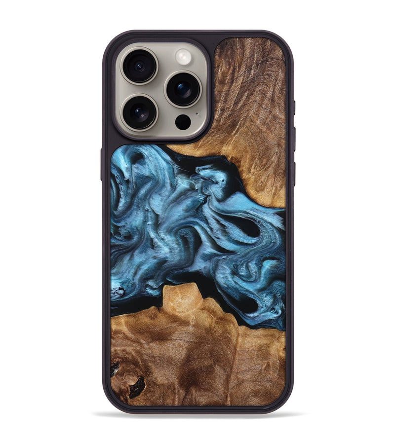 iPhone 15 Pro Max Wood Phone Case - Russ (Blue, 832325)