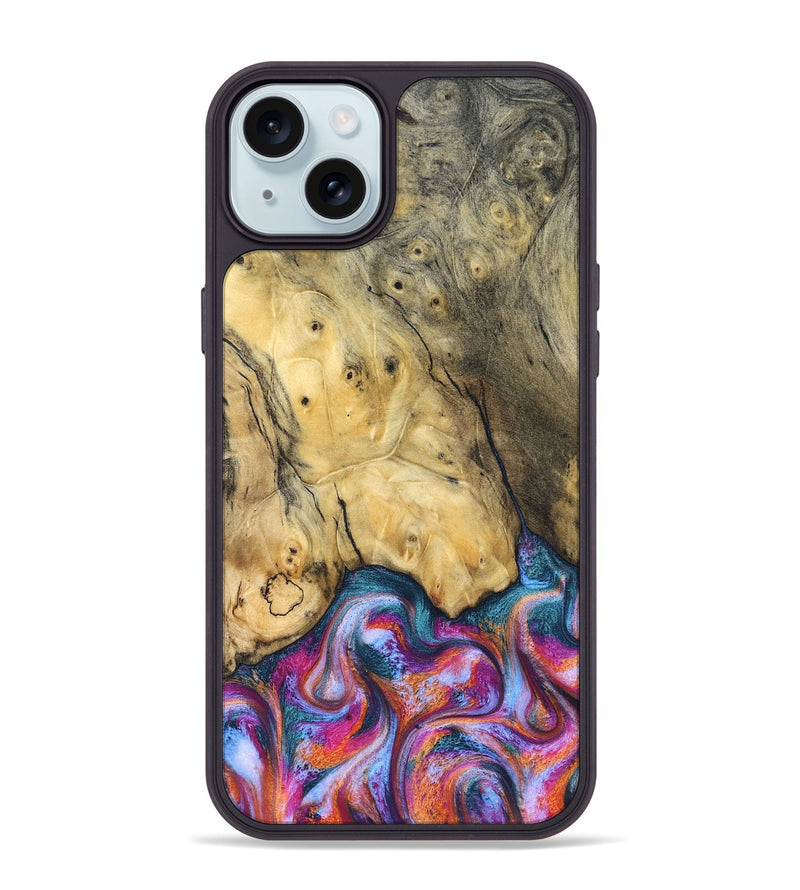 iPhone 15 Plus Wood Phone Case - Maritza (Blue, 832326)