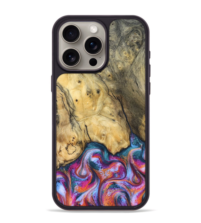 iPhone 15 Pro Max Wood Phone Case - Maritza (Blue, 832326)