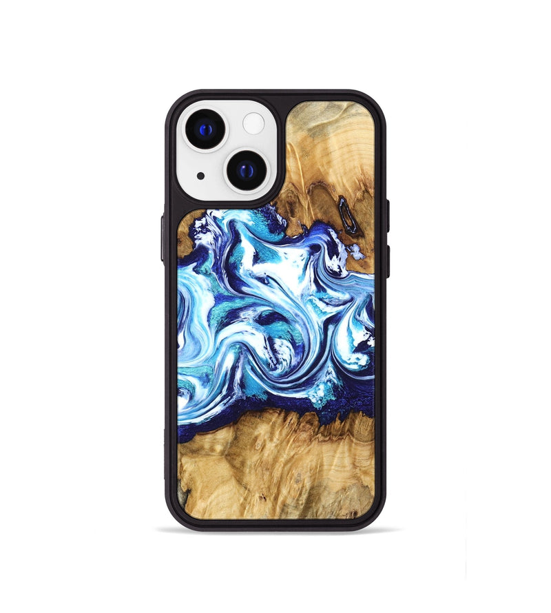 iPhone 13 mini Wood Phone Case - Lylah (Blue, 832327)