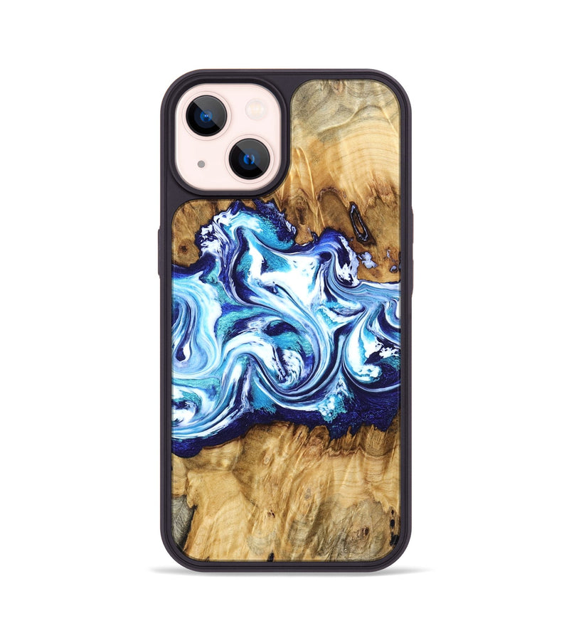iPhone 14 Wood Phone Case - Lylah (Blue, 832327)