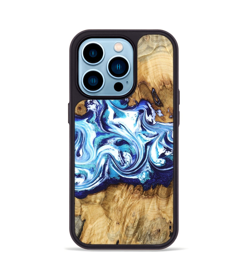 iPhone 14 Pro Wood Phone Case - Lylah (Blue, 832327)