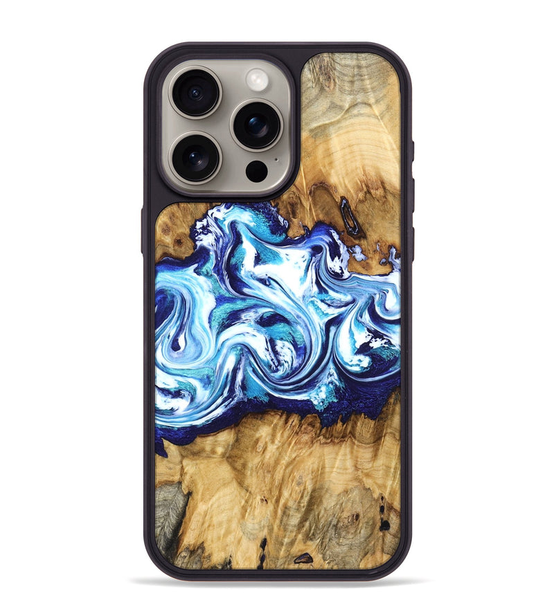 iPhone 15 Pro Max Wood Phone Case - Lylah (Blue, 832327)