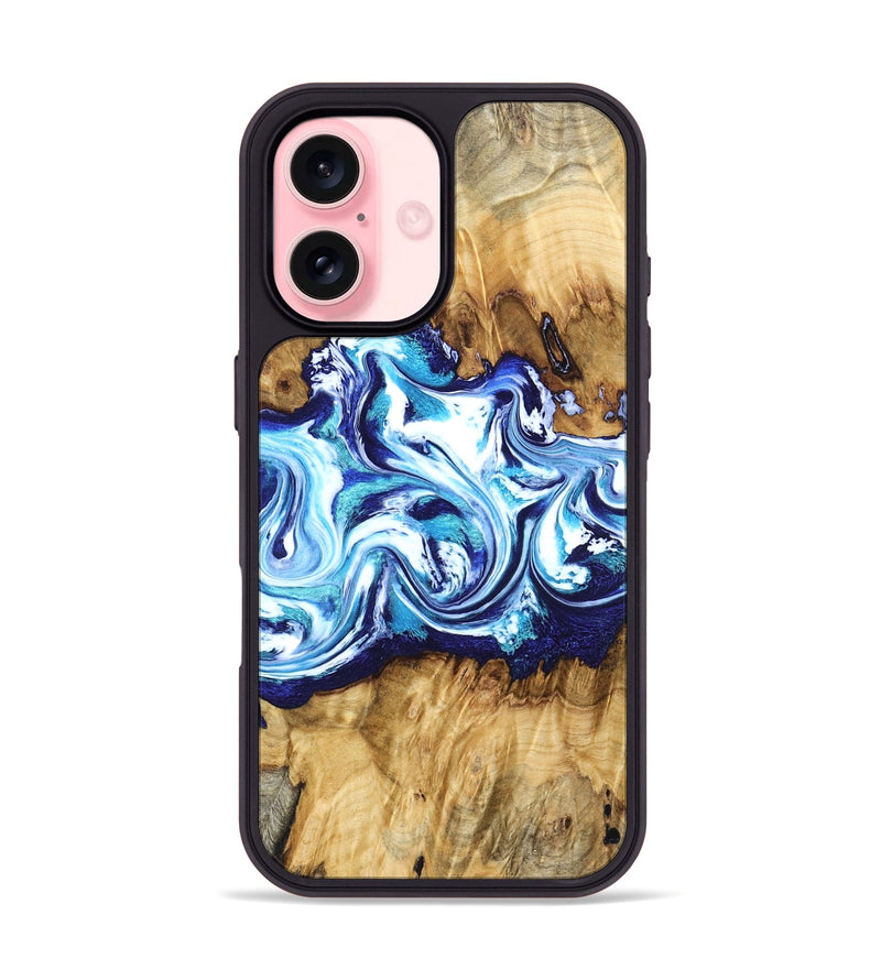 iPhone 16 Wood Phone Case - Lylah (Blue, 832327)