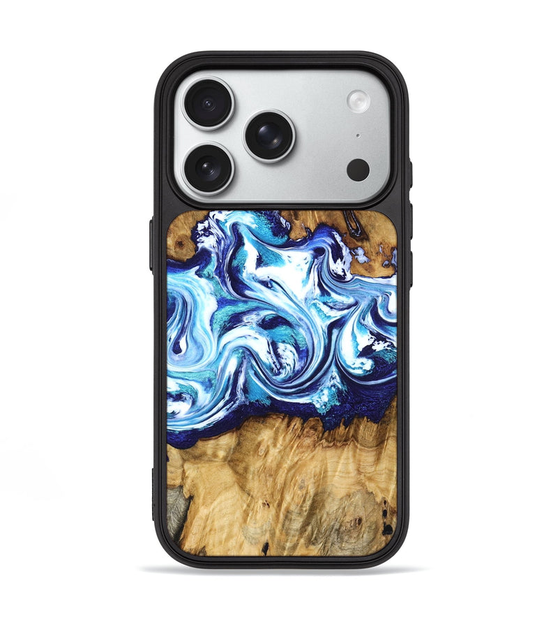 iPhone 18 Pro Wood Phone Case - Lylah (Blue, 832327)