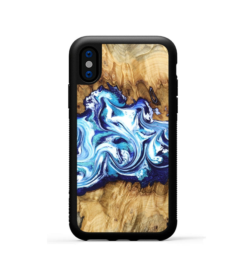 iPhone Xs Wood Phone Case - Lylah (Blue, 832327)