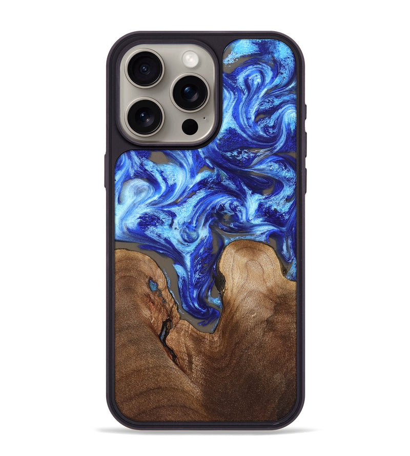 iPhone 15 Pro Max Wood Phone Case - Earnest (Blue, 832328)