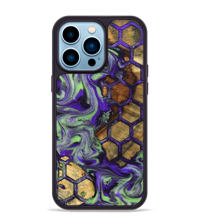 iPhone 14 Pro Max Wood Phone Case - Angelia (Pattern, 832332)