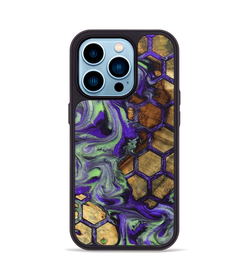 iPhone 14 Pro Wood Phone Case - Angelia (Pattern, 832332)
