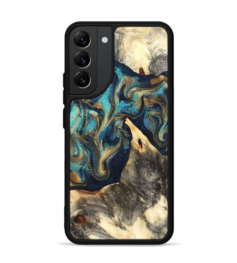 Galaxy S22 Plus Wood Phone Case - Liv (Teal & Gold, 832354)
